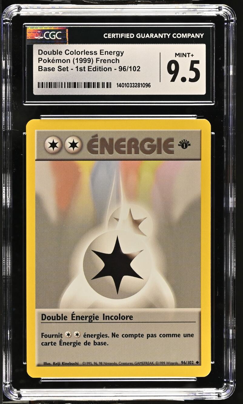CGC 9.5 MINT+ Double Colorless Energy (Énergie Incolore) 1st 96/102 French Base